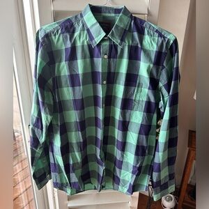 UNTUCKit Green and Navy Plaid Casual Shirt